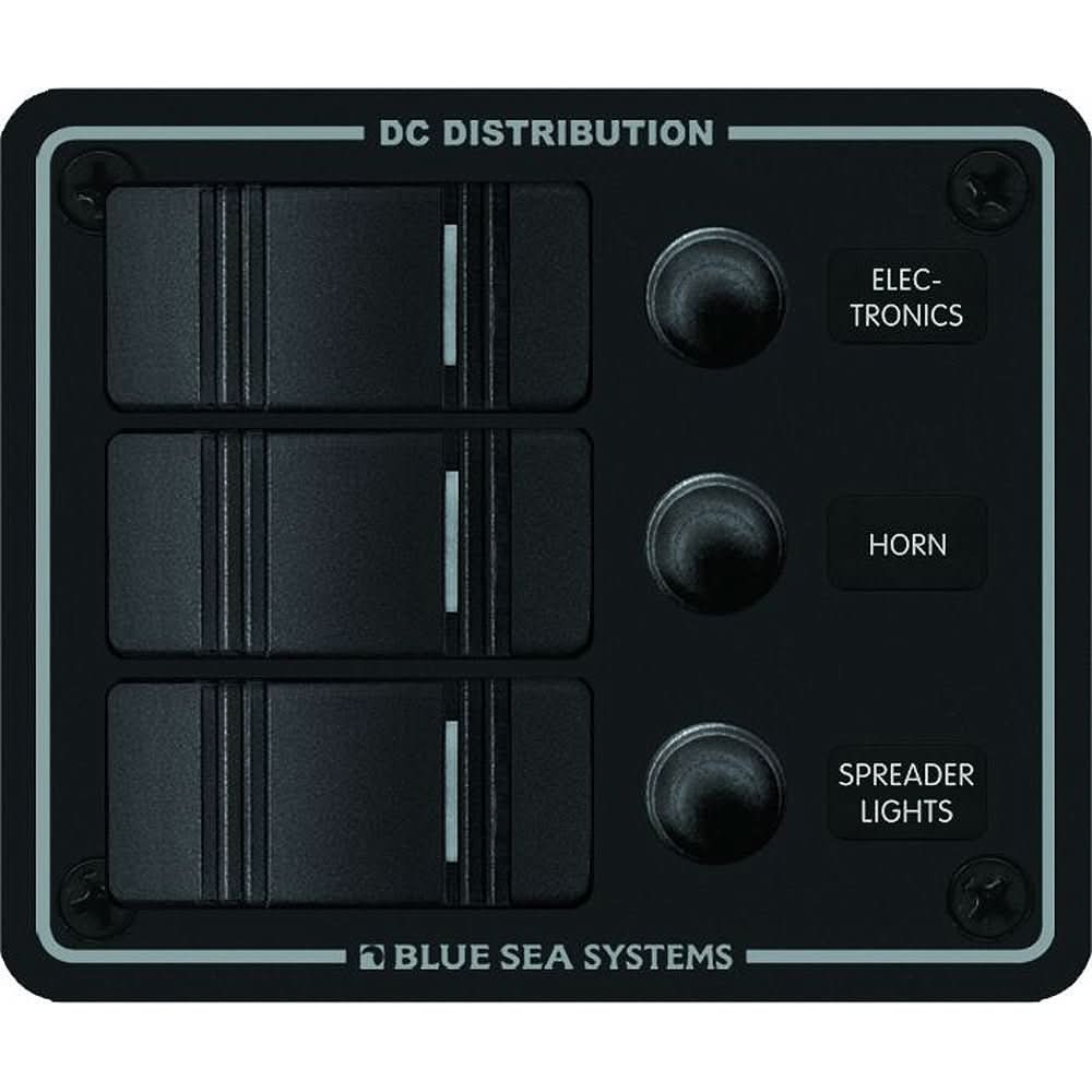 Blue Sea 8374 Water Resistant 3 Position - Black - Vertical Mount Panel - 8374 - Anchor Express