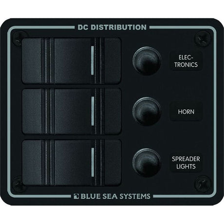 Blue Sea 8374 Water Resistant 3 Position - Black - Vertical Mount Panel - 8374 - Anchor Express