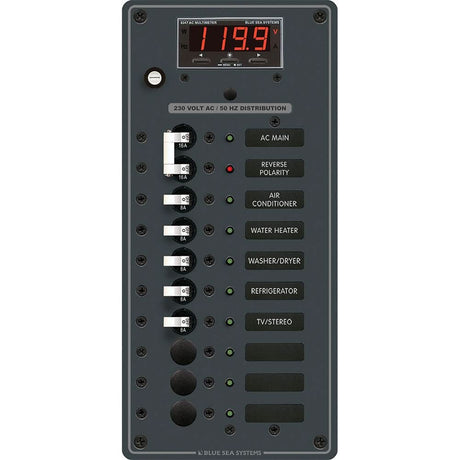 Blue Sea 8506 Breaker Panel - AC Main + 8 Positios (European) - White - 8506 - Anchor Express
