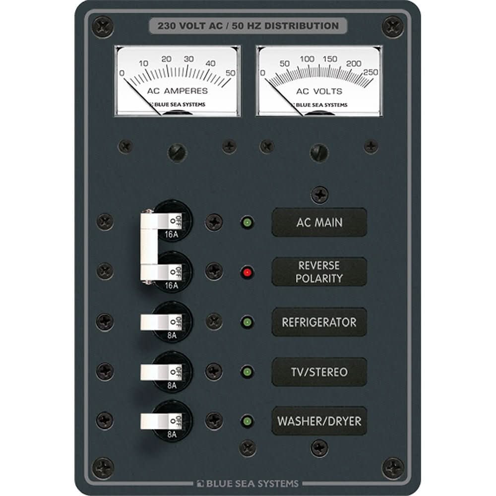 Blue Sea 8509 AC Main + Branch A - Series Toggle Circuit Breaker Panel (230V) - Main + 3 Position - 8509 - Anchor Express