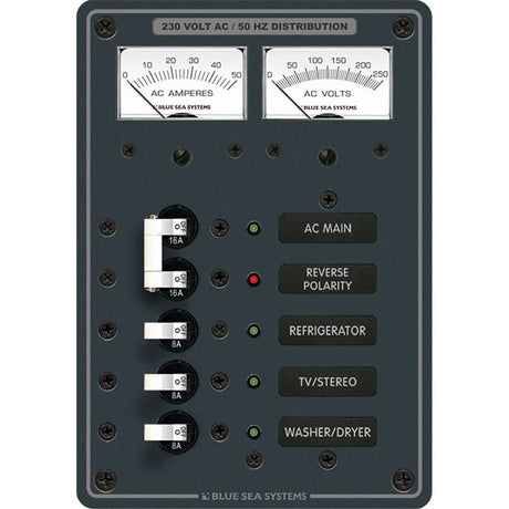 Blue Sea 8509 AC Main + Branch A - Series Toggle Circuit Breaker Panel (230V) - Main + 3 Position - 8509 - Anchor Express