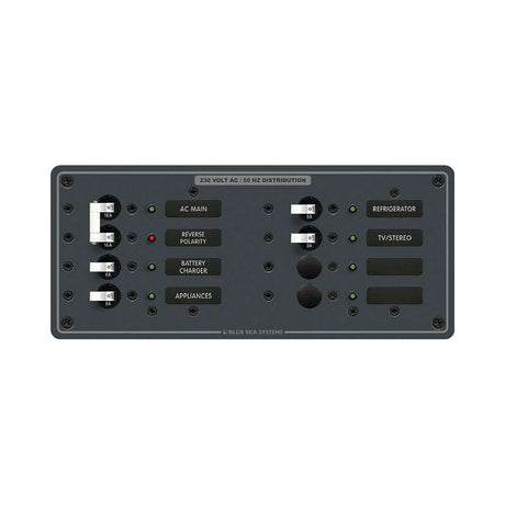 Blue Sea 8512 Breaker Panel - AC Main + 6 Position - White - 8512 - Anchor Express