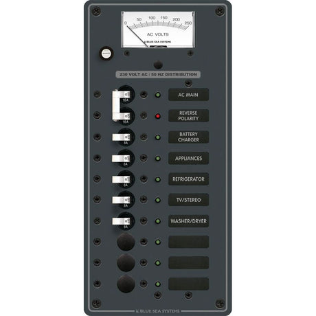 Blue Sea 8588 Breaker Panel - AC Main + 8 Positions (European) - White - 8588 - Anchor Express