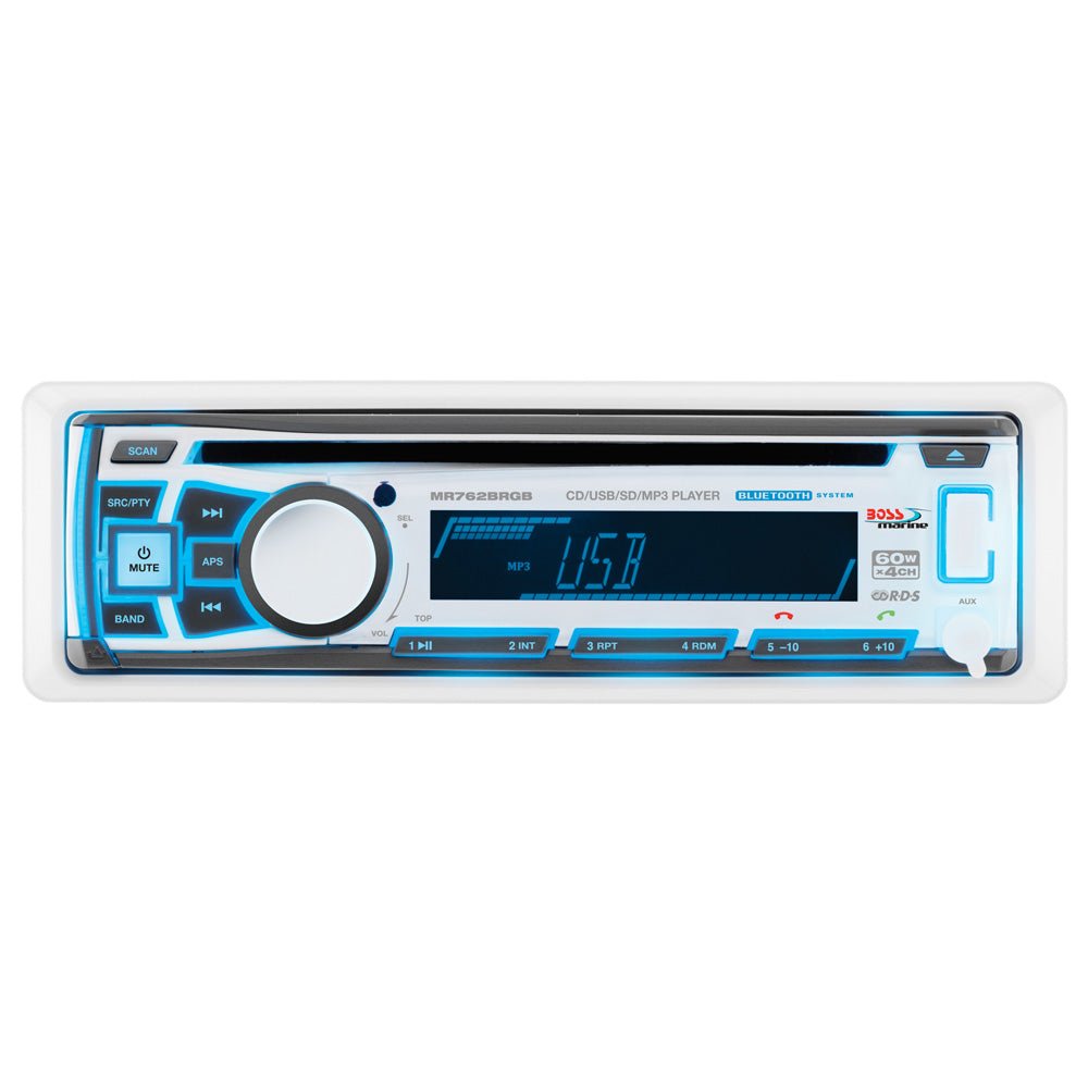 Boss Audio MR762BRGB Single DIN Bluetooth Enabled In - Dash MP3/CD/CDRW/AM/FM Receiver - MR762BRGB - Anchor Express