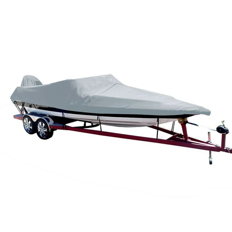 Carver Poly - Flex II Styled - to - Fit Boat Cover f/16.5' Ski Boats with Low Profile Windshield - Grey - 74016F - 10 - Anchor Express