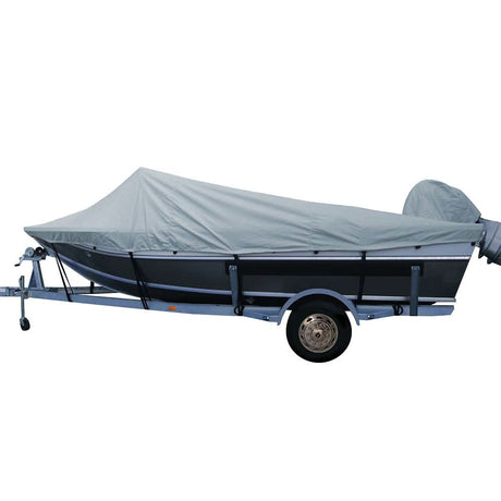 Carver Poly - Flex II Styled - to - Fit Boat Cover f/18.5' Aluminum Boats w/High Forward Mounted Windshield - Grey - 79018F - 10 - Anchor Express