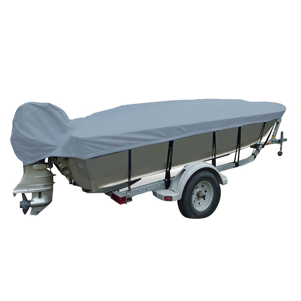 Carver Poly - Flex II Wide Series Styled - to - Fit Boat Cover f/17.5' V - Hull Fishing Boats - Grey - 71117F - 10 - Anchor Express