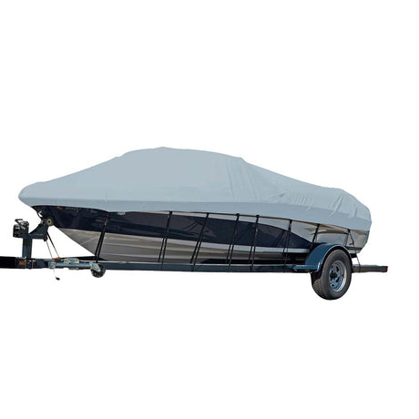 Carver Sun - DURA Styled - to - Fit Boat Cover f/16.5' Sterndrive V - Hull Runabout Boats (Including Eurostyle) w/Windshield and Hand/Bow Rails - Grey - 77116S - 11 - Anchor Express