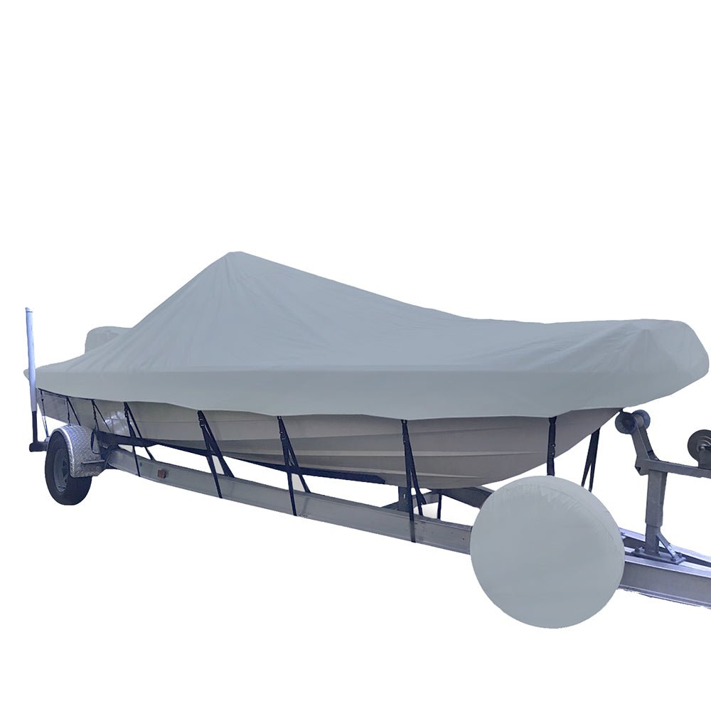 Carver Sun - DURA Styled - to - Fit Boat Cover f/19.5' V - Hull Center Console Shallow Draft Boats - Grey - 71219S - 11 - Anchor Express