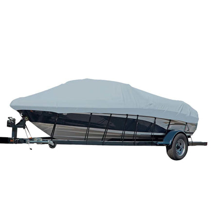 Carver Sun - DURA Styled - to - Fit Boat Cover f/20.5' Sterndrive V - Hull Runabout Boats (Including Eurostyle) w/Windshield & Hand/Bow Rails - Grey - 77120S - 11 - Anchor Express