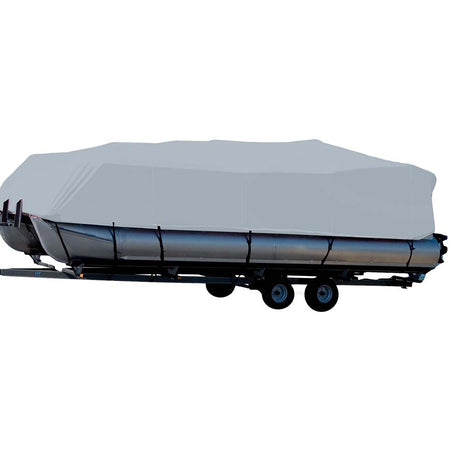 Carver Sun - DURA Styled - to - Fit Boat Cover f/24.5' Pontoons w/Bimini Top & Partial Rails - Grey - 77624S - 11 - Anchor Express