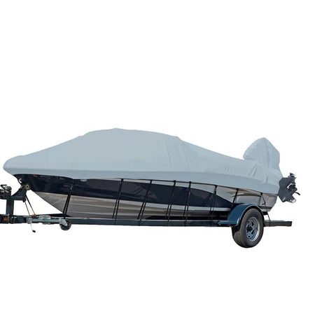 Carver Sun - DURA Styled - to - Fit Boat Cover f/24.5' V - Hull Runabout Boats w/Windshield & Hand/Bow Rails - Grey - 77024S - 11 - Anchor Express
