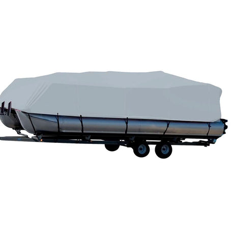Carver Sun - DURA Styled - to - Fit Boat Cover f/26.5' Pontoons w/Bimini Top & Partial Rails - Grey - 77626S - 11 - Anchor Express