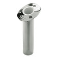 C.E. Smith Flush Mount Rod Holder - 15 Degree & 9" Depth - Stainless Steel - Cast Gimbal - White Vinyl Liner - 53671CA - Anchor Express