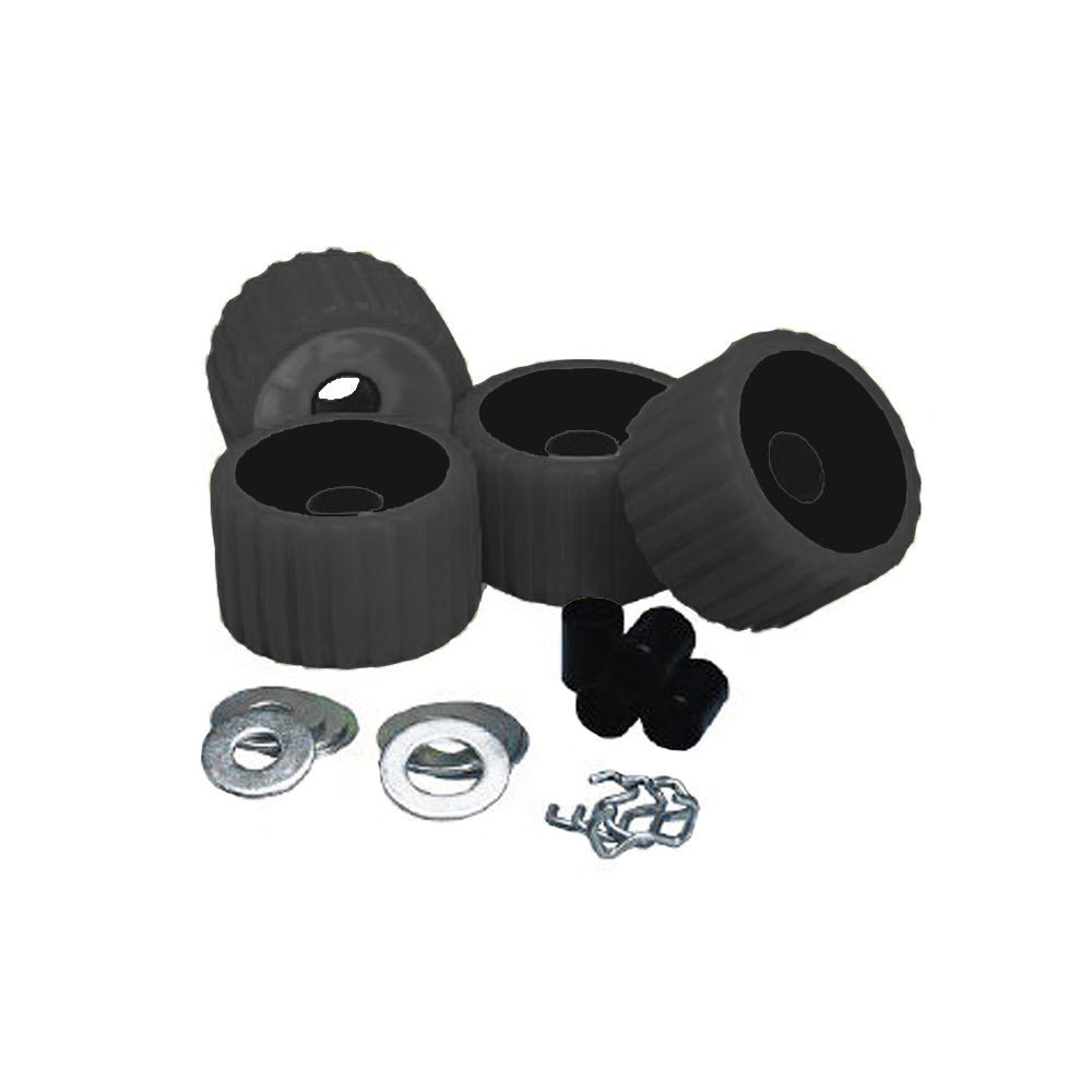 C.E. Smith Ribbed Roller Replacement Kit - 4 Pack - Black - 29210 - Anchor Express