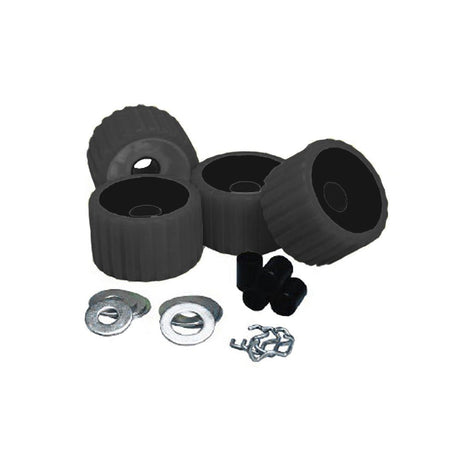 C.E. Smith Ribbed Roller Replacement Kit - 4 Pack - Black - 29210 - Anchor Express