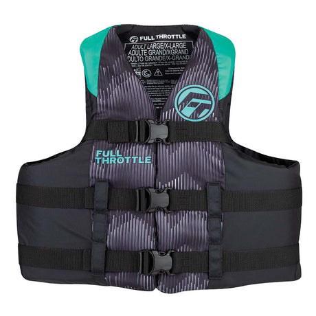 Full Throttle Adult Nylon Life Jacket - L/XL - Aqua/Black - 112200 - 505 - 050 - 22 - Anchor Express