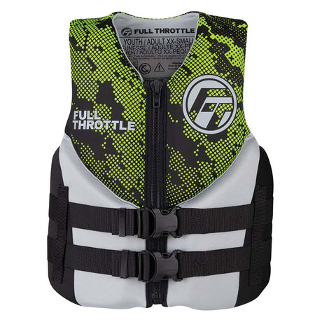 Full Throttle Junior Hinged Neoprene Life Jacket - Green - 142400 - 400 - 009 - 22 - Anchor Express