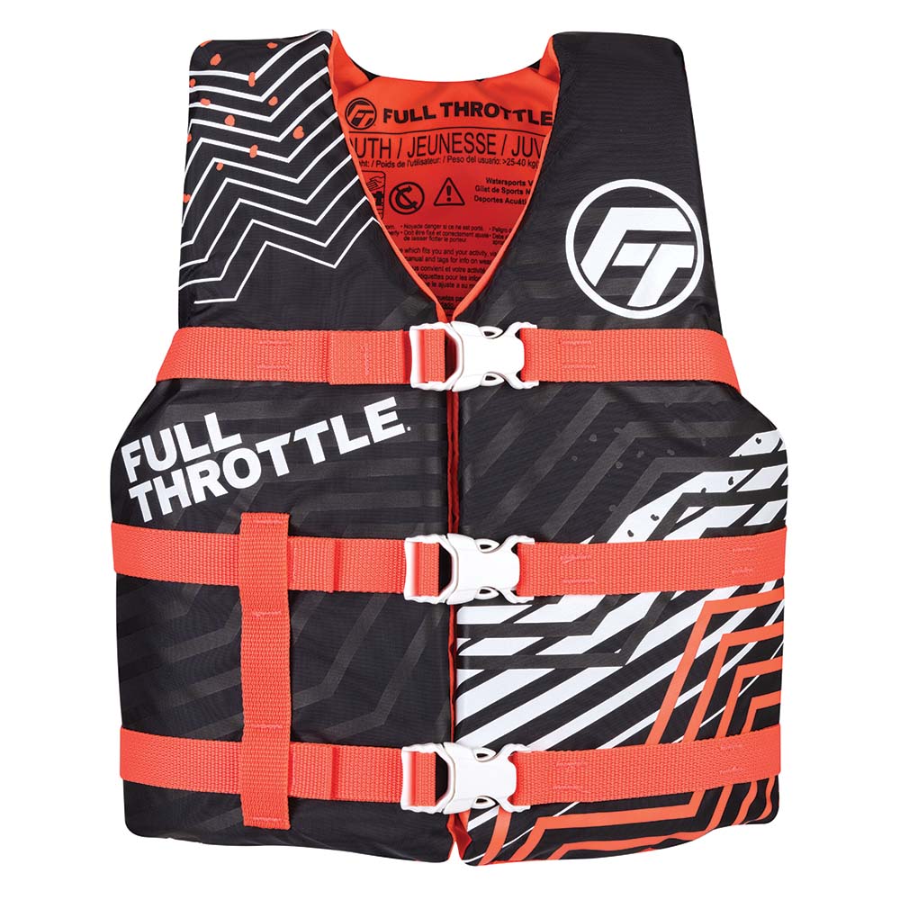 Full Throttle Youth Nylon Life Jacket - Pink/Black - 112200 - 105 - 002 - 22 - Anchor Express