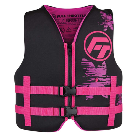 Full Throttle Youth Rapid - Dry Life Jacket - Pink/Black - 142100 - 105 - 002 - 22 - Anchor Express