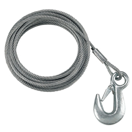Fulton 7/32" x 50' Galvanized Winch Cable and Hook - 5,600 lbs. Breaking Strength - WC750 0100 - Anchor Express