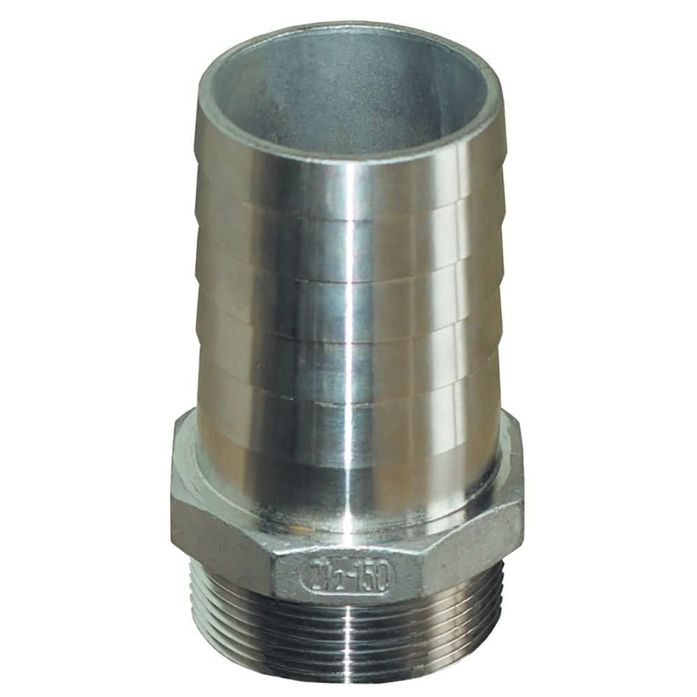 GROCO 1 - 1/4"" NPT x 1 - 1/4" ID Stainless Steel Pipe to Hose Straight Fitting - PTH - 1250 - S - Anchor Express