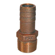 GROCO 1 - 1/4" NPT x 1 - 1/8" ID Bronze Pipe to Hose Straight Fitting - PTH - 1125 - Anchor Express
