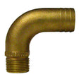 GROCO 1" NPT x 1 - 1/4" ID Bronze Full Flow 90° Elbow Pipe to Hose Fitting - FFC - 1000 - Anchor Express