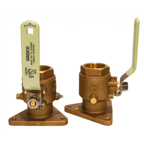 GROCO 2 - 1/2" Bronze Tri - Flanged Ball Valve/Seacock - FBV - 2500 - Anchor Express