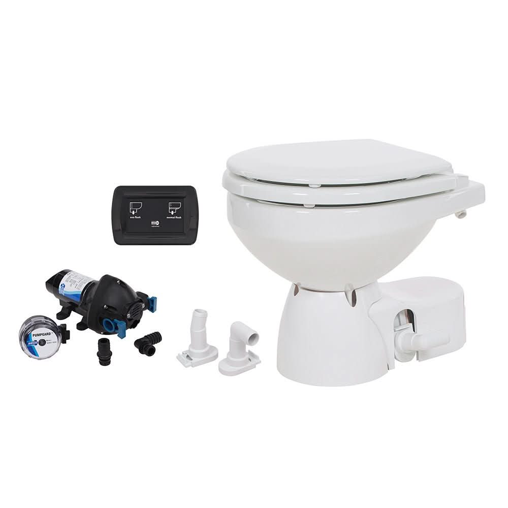 Jabsco Quiet Flush E2 Raw Water Toilet Compact Bowl - 12V - Soft Close Lid - 38245 - 3092RSP - Anchor Express