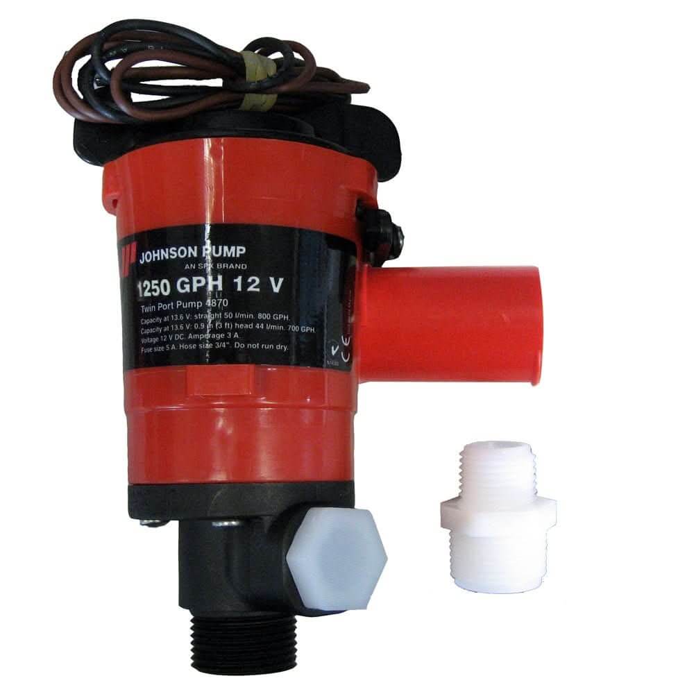 Johnson Pump Twin Port 1250 GPH Livewell Aerating Pump - 12V - 48103 - Anchor Express
