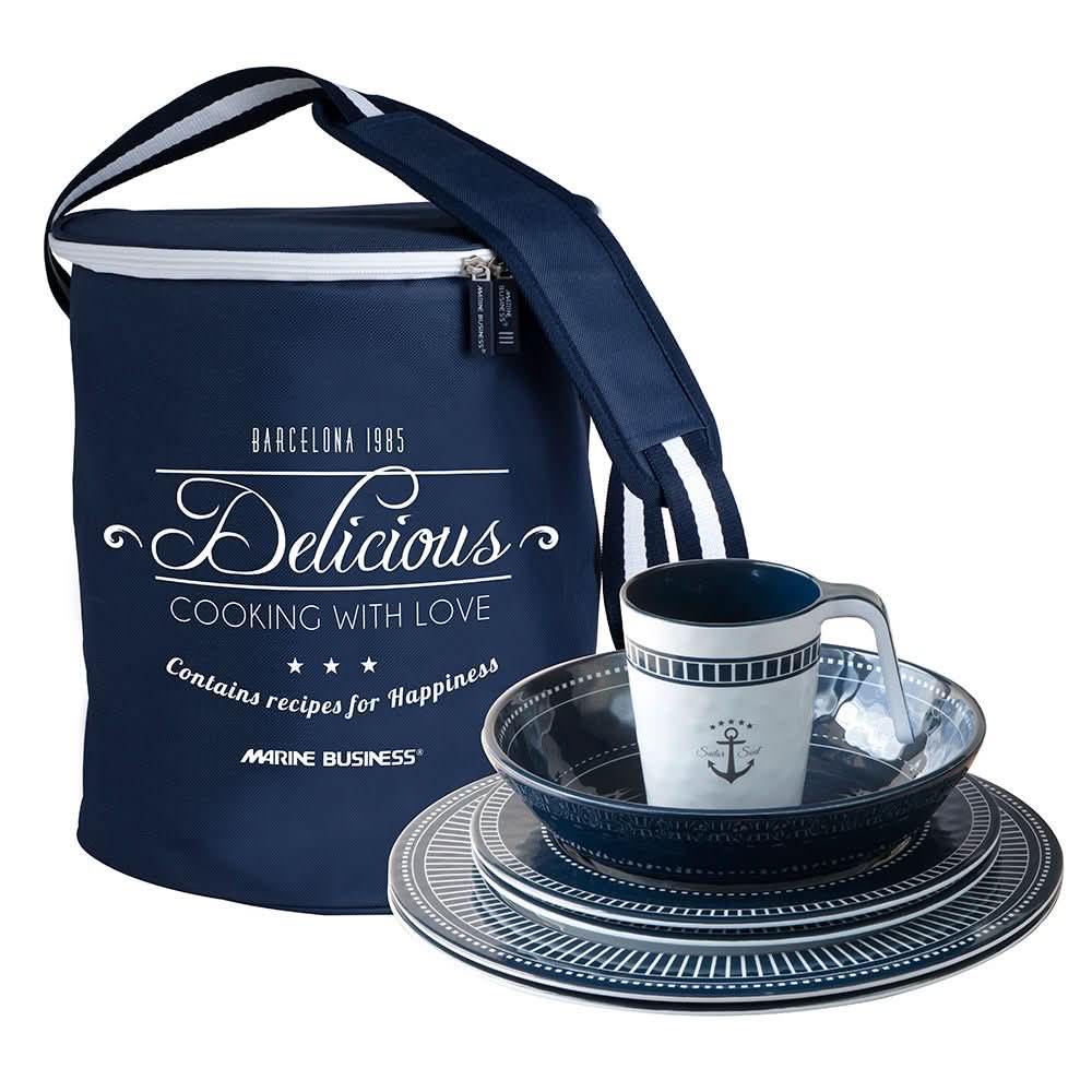 Marine Business Melamine Tableware Set & Basket - SAILOR SOUL - Set of 2414144 - 14144 - Anchor Express