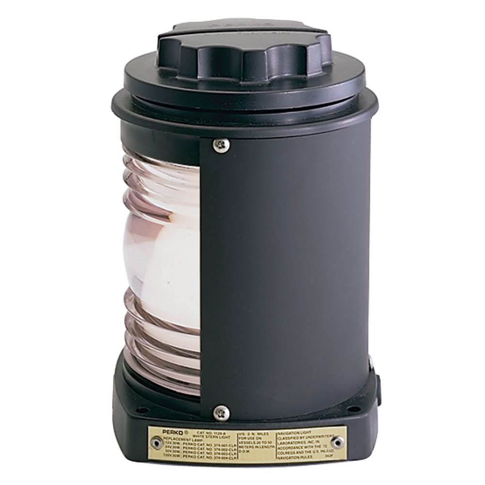 Perko Stern Light - Black Plastic, White light with Gray Tinted Lens - 1129A00BLK - Anchor Express