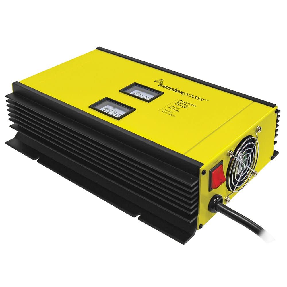 Samlex 40A Battery Charger - 24V - 2 - Bank - 3 - Stage with Dip Switch and Lugs - Includes Temp Sensor - SEC - 2440UL - Anchor Express