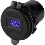 Sea - Dog Round USB & USB - C Power Socket w/Hidden Voltmeter - 426518 - 1 - Anchor Express