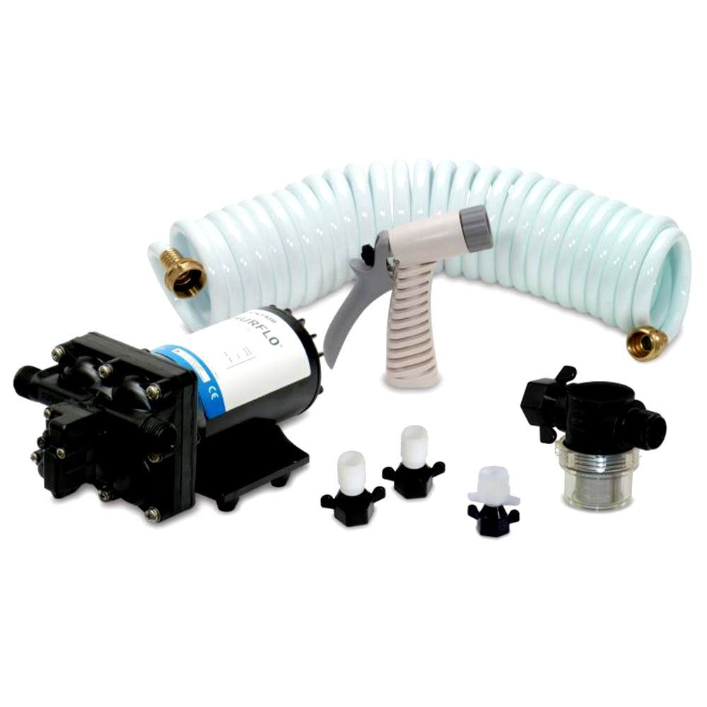SHURFLO BLASTER™II Washdown Kit - 12VDC, 3.5GPM with 25' Hose, Nozzle, Strainer & Fittings - 4338 - 121 - E07 - Anchor Express