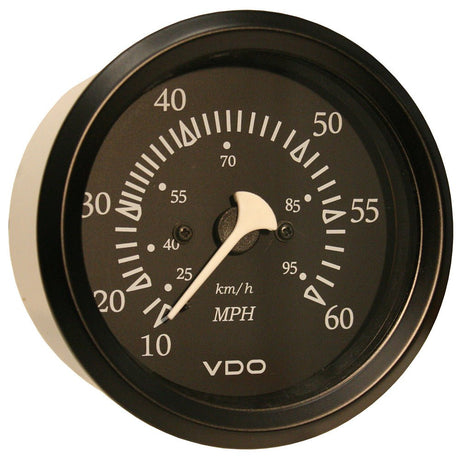 VDO Allentare Black 60MPH 3 - 3/8" (85mm) Pitot Speedometer - Black Bezel - 260 - 11795 - Anchor Express
