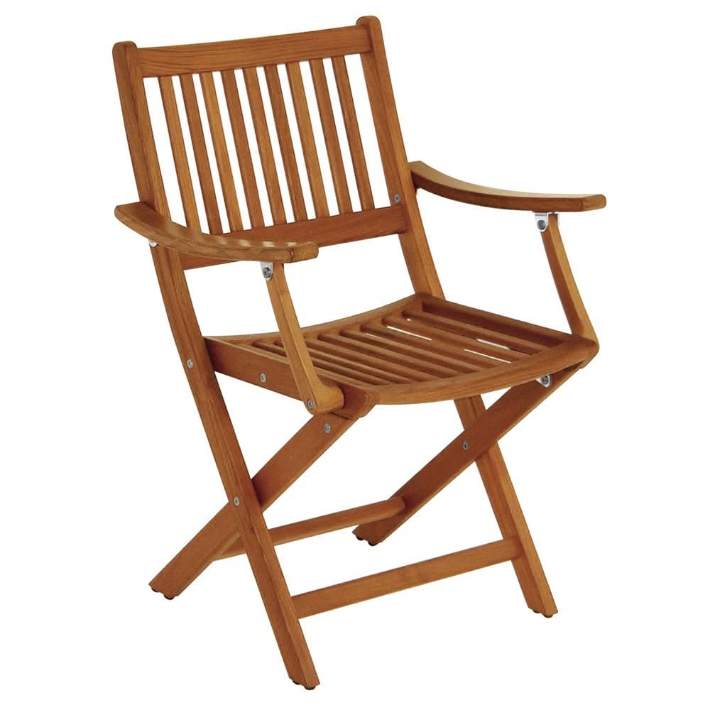 Whitecap Folding Chair w/Arms - Teak63070 - 63070 - Anchor Express