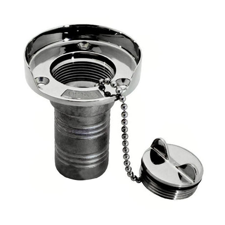 Whitecap Gas Hose Deck Fill with Splash Guard - 1 - 1/2" Chain - 6001 - Anchor Express