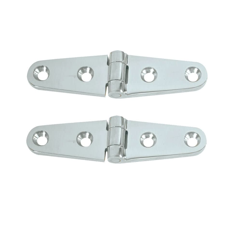 Whitecap Strap Hinge - CP/Brass - 4" x 1" - Pair - S - 604 - Anchor Express