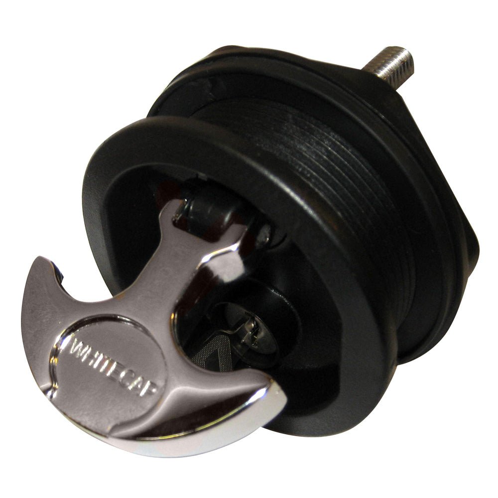 Whitecap T - Handle Latch - Chrome Plated Zamac/Black Nylon - Locking - Freshwater Use Only - S - 226BC - Anchor Express