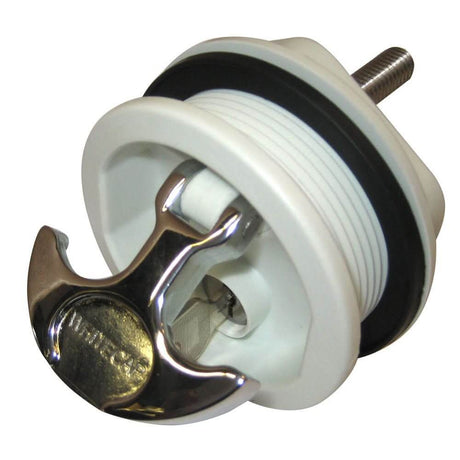 Whitecap T - Handle Latch - Chrome Plated Zamac/White Nylon - Locking - Freshwater Use Only - S - 226WC - Anchor Express