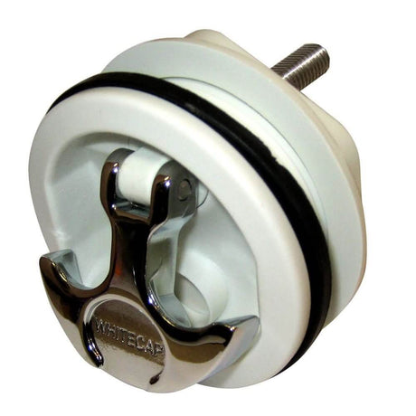Whitecap T - Handle Latch - Chrome Plated Zamac/White Nylon - No Lock - Freshwater Use Only - S - 230WC - Anchor Express