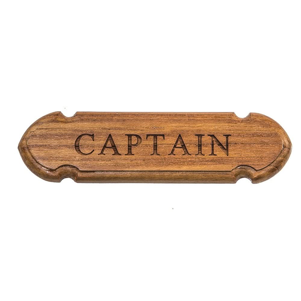 Whitecap Teak "CAPTAIN" Name Plate - 62670 - Anchor Express