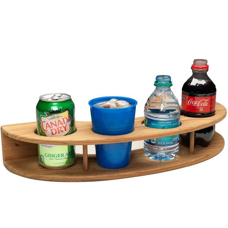 Whitecap Teak Curved Four - Drink Rack - 63219 - Anchor Express