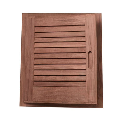 Whitecap Teak Louvered Door & Frame - Left Hand - 15" x 15" - 60723 - Anchor Express
