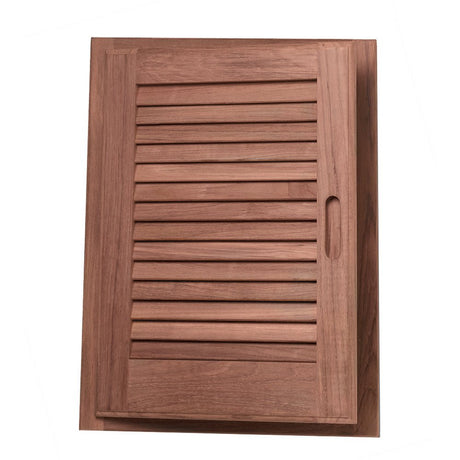 Whitecap Teak Louvered Door & Frame - Left Hand - 15" x 20" - 60725 - Anchor Express
