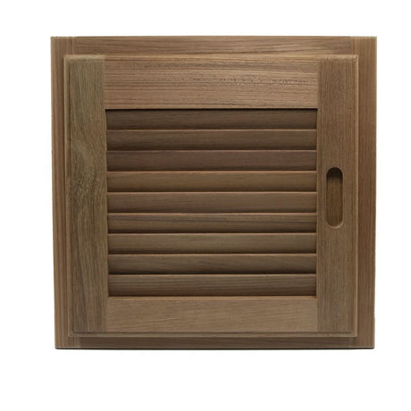 Whitecap Teak Louvered Door & Frame - Right Hand - 15" x 15" - 60722 - Anchor Express