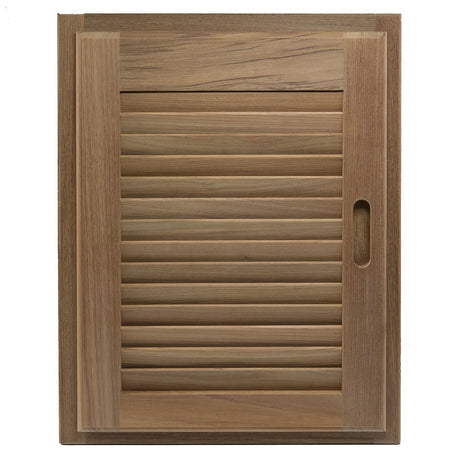 Whitecap Teak Louvered Door & Frame - Right Hand - 15" x 20" - 60724 - Anchor Express