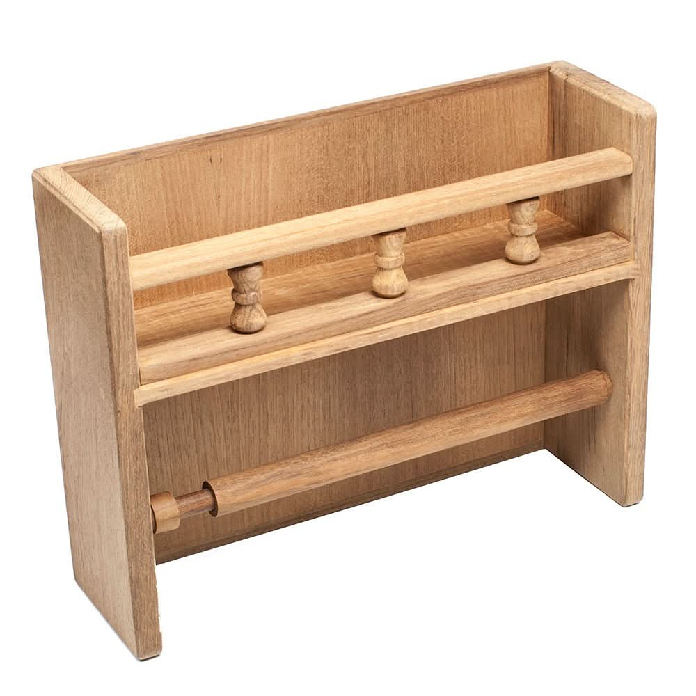 Whitecap Teak Paper Towel Holder with Spice Rack - 62446 - Anchor Express